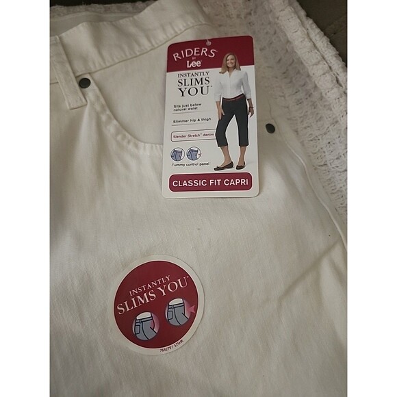 New Riders By Lee Classic Fit Capri White Size 16 - Picture 3 of 5